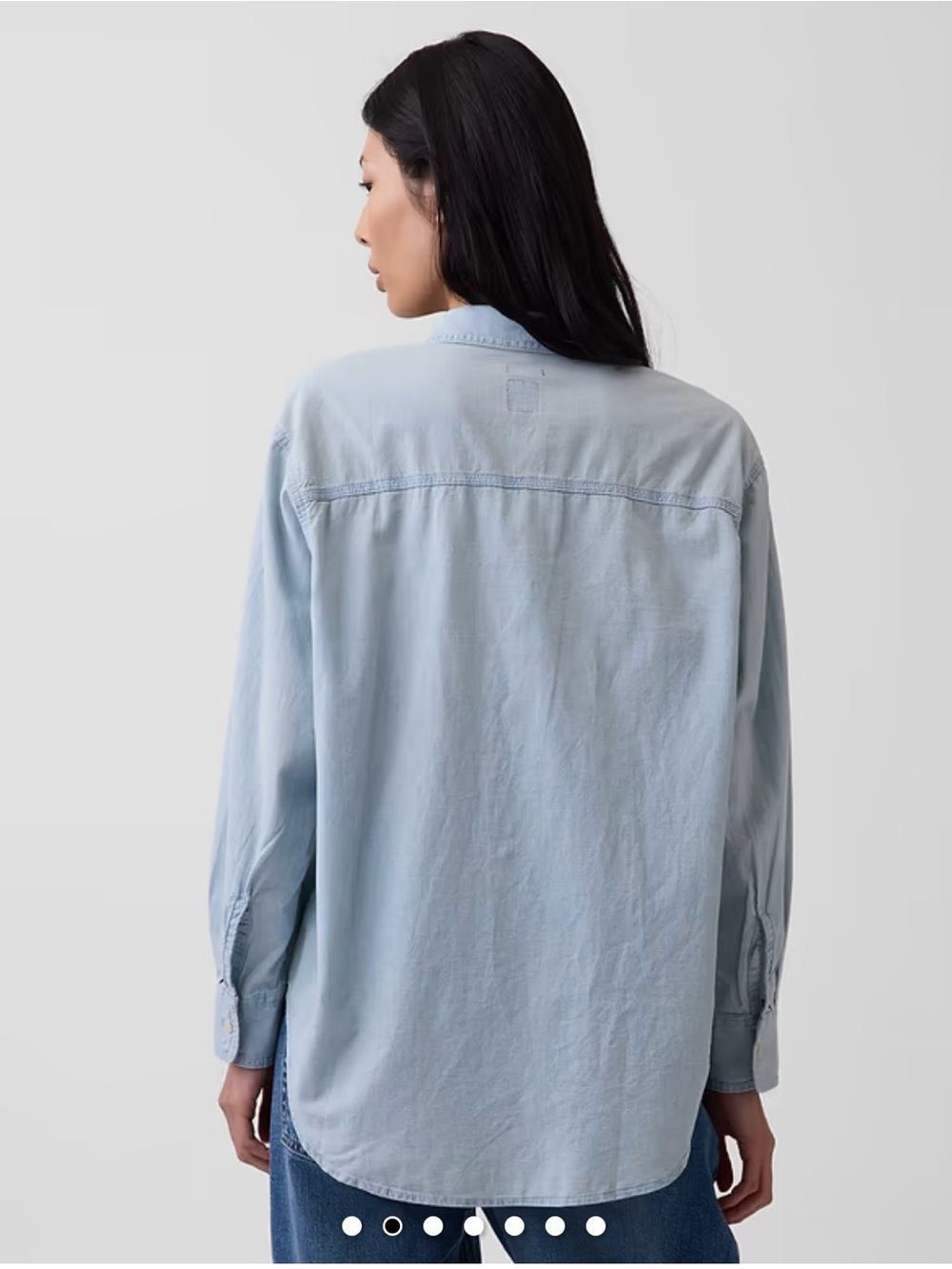 GAP Light Blue Chambray Button-Down Shirt - Picture 2 of 14